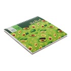 Скетчбук Calligrata, 195 х 195 мм, 50 листов, твёрдая обложка, "Авокадо", металлизированный картон с объёмным рисунком, блок 100 г/м2 - Фото 2