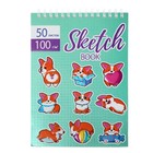 Скетчбук Calligrata А5, 50 листов, твёрдая обложка, "Корги", металлизированный картон с объёмным рисунком, блок 100 г/м2 - Фото 1