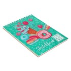 Скетчбук Calligrata А5, 55 листов, твёрдая обложка, "Вкусняшки", металлизированный картон с объёмным рисунком, блок 80 г/м2 + 5 листов тонированной бумаги - Фото 2