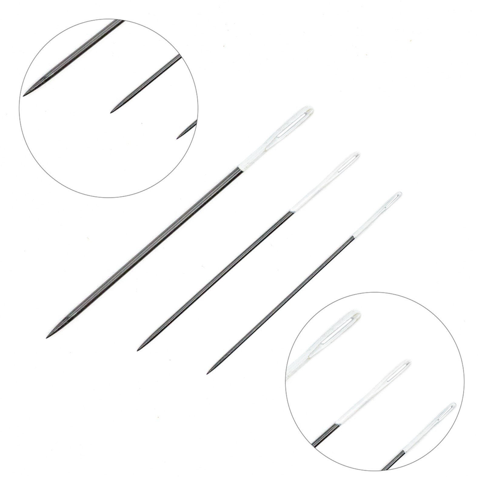 Иглы Crewels острые с большим ушком, №3-9, 16 шт, белое ушко (7896933 ...