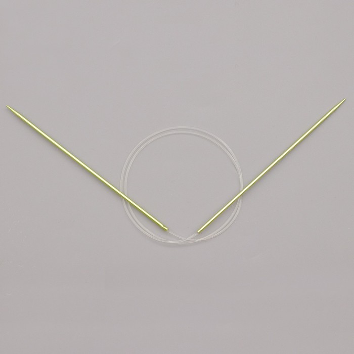 Спицы вязальные круговые COLOUR 2,5 мм/80 см, серебристо-зелёный, алюминий