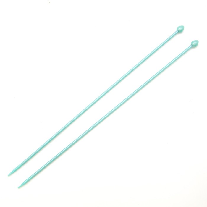 Спицы вязальные прямые PEARL 3,0 мм/25 см, зелёный, пластик, 2 шт. - Фото 1
