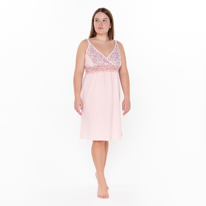 Ночная сорочка женская, цвет розовый, размер 52 - Фото 1