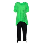 Комплект женский повседневный (футболка и капри), цвет зеленый, размер 56 - фото 9739770