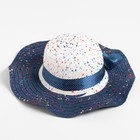 Шляпа женская, цвет темно-синий, размер 56-58 - Фото 3