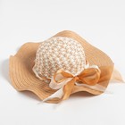 Шляпа женская, цвет бежевый, размер 56-58 - фото 9739794