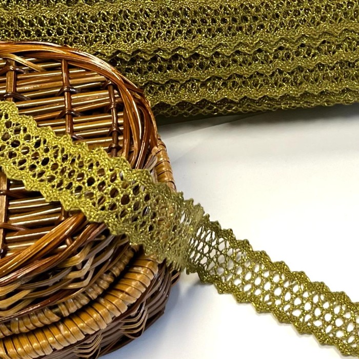 Кружево вязаное люрекс 05-21, размер 2,5 см, 1 м