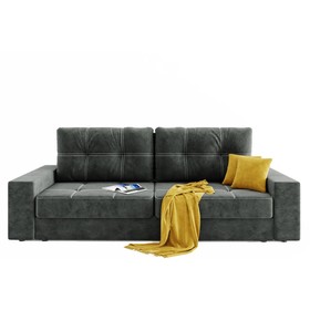 Прямой диван «Талисман 1», механизм пантограф, велюр, цвет селфи 07 / селфи 08