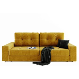 Прямой диван «Талисман 1», механизм пантограф, велюр, цвет селфи 08 / селфи 07