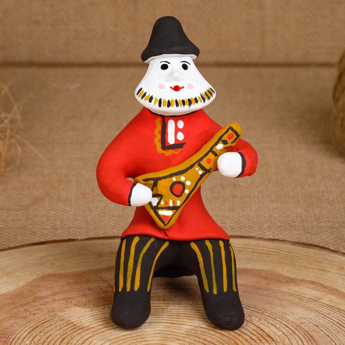 Сувенир «Мужик с балалайкой », 6×7×12 см, каргопольская игрушка - Фото 1