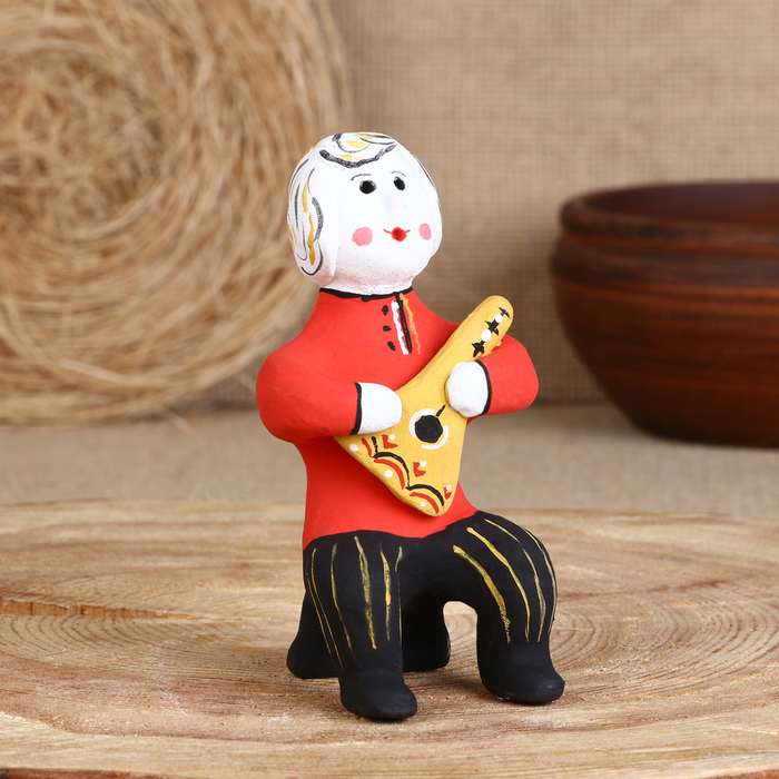 Сувенир «Мужик с балалайкой », 6×7×12 см, каргопольская игрушка - фото 1886841147