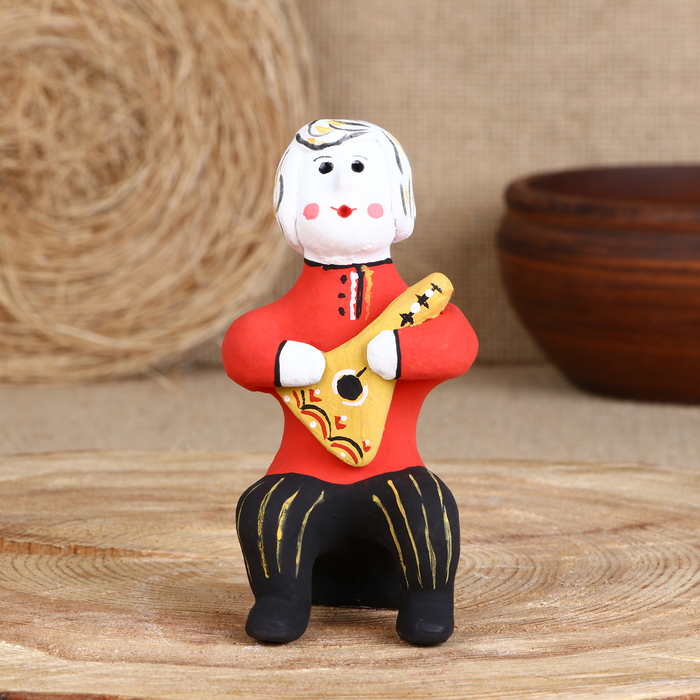 Сувенир «Мужик с балалайкой », 6×7×12 см, каргопольская игрушка - фото 1886841148