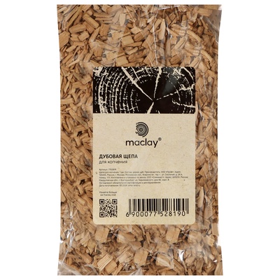 Щепа для копчения Maclay «Дуб», 200±20 г