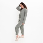 Комплект женский повседневный (жакет и брюки), хаки, размер 44 - Фото 4