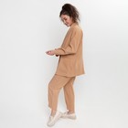 Комплект женский повседневный (жакет и брюки), цвет бежевый, размер 42 - Фото 8