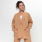 Комплект женский повседневный (жакет и брюки), цвет бежевыйевый, размер 46 - фото 21596559