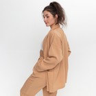 Комплект женский повседневный (жакет и брюки), цвет бежевыйевый, размер 46 - фото 21596561