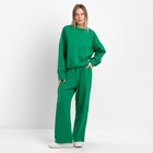 Комплект женский повседневный (свитшот и брюки), зеленый, размер 44-46 - фото 318883452