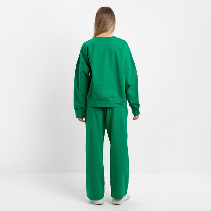 Комплект женский повседневный (свитшот и брюки), зеленый, размер 44-46 54291