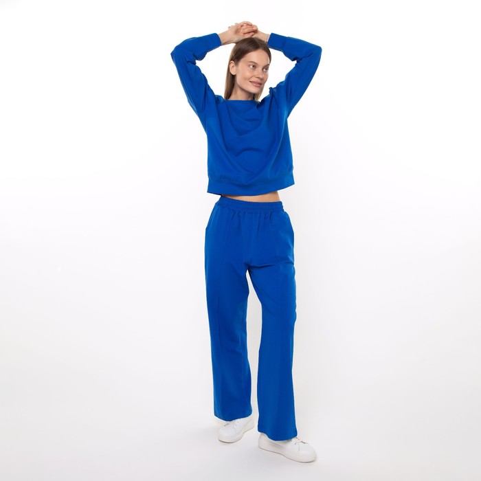 Комплект женский повседневный (свитшот и брюки), электро, размер 46-48 54294