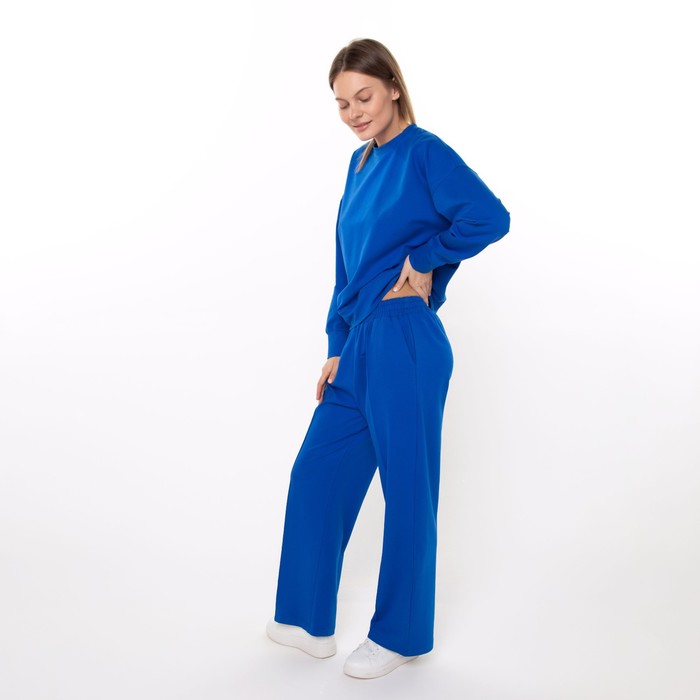 Комплект женский повседневный (свитшот и брюки), электро, размер 48-50 54295