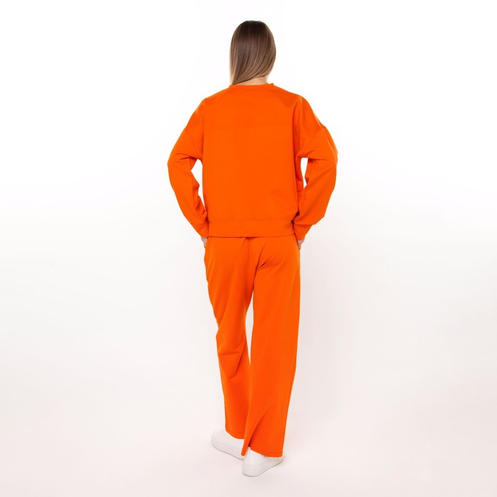 Комплект женский повседневный (свитшот и брюки), оранжевый, размер 48-50 54298