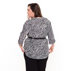 Костюм женский (туника и брюки), цвет чёрно-белый, принт зебра, размер 52 7385731