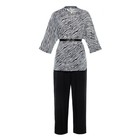 Костюм женский (туника и брюки), цвет чёрно-белый, принт зебра, размер 52 7385731