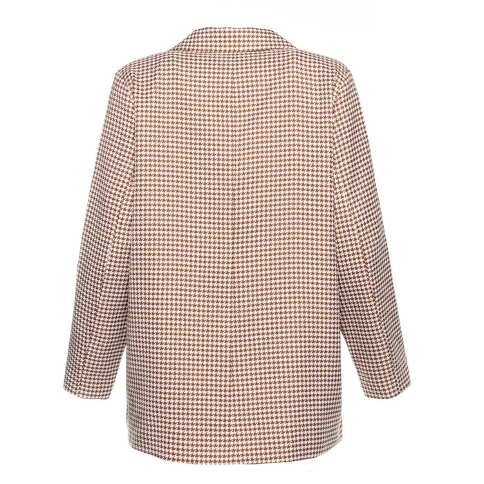 Пиджак женский, цвет коричневый, гусиная лапка, размер 54 54312