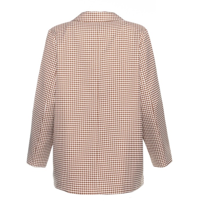 Пиджак женский, цвет коричневый, гусиная лапка, размер 56 54313