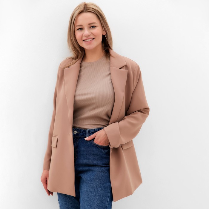Пиджак женский, цвет бежевый, размер 54 54319