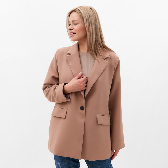 Пиджак женский, цвет бежевый, размер 54 54319