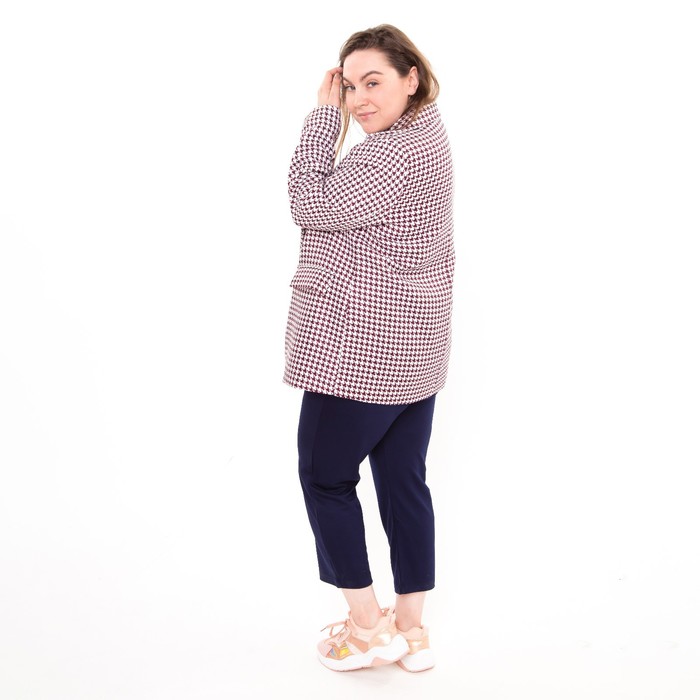 Пиджак женский, цвет розовый, гусиная лапка, размер 56 54323