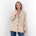 Пиджак женский, цвет светло-бежевый, гусиная лапка, размер 50 - фото 318884046
