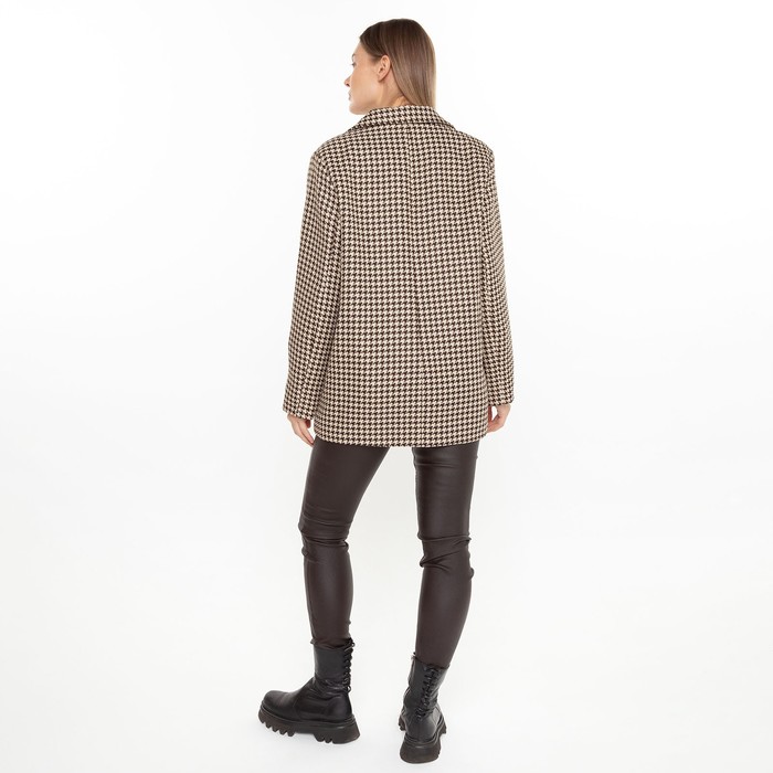 Пиджак женский, цвет кофе, гусиная лапка, размер 54 54328