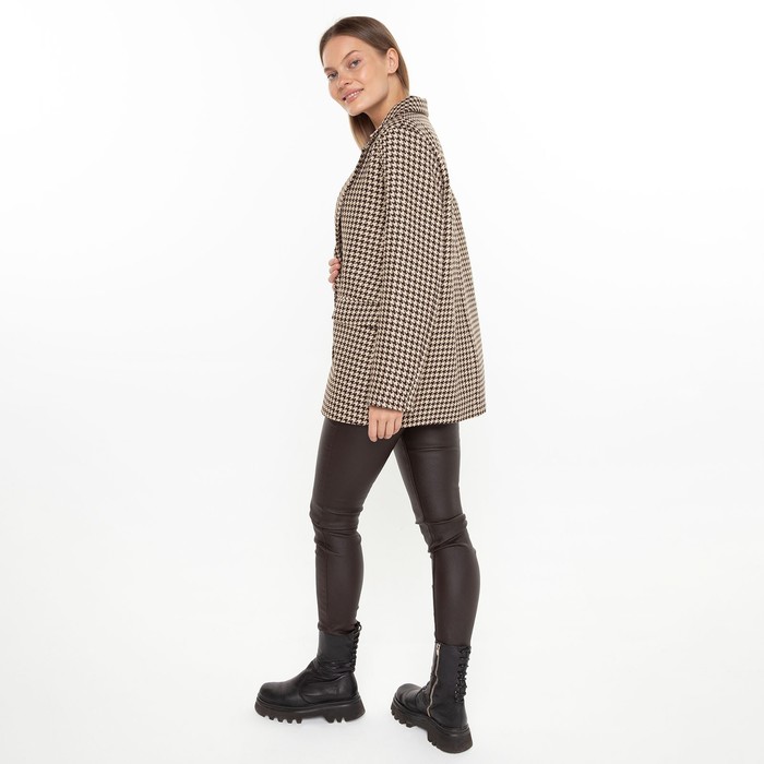 Пиджак женский, цвет кофе, гусиная лапка, размер 54 54328