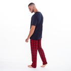 Костюм мужской домашний (футболка и брюки), цвет красный, размер 60 - фото 30309451