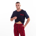 Костюм мужской домашний (футболка и брюки), цвет красный, размер 60 - фото 30309453