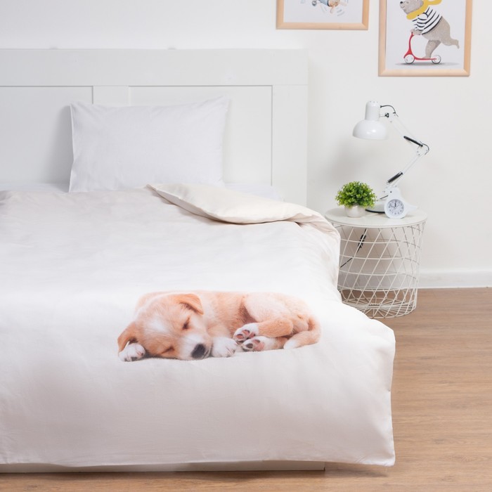 Пододеяльник Этель "Cute dog", 143х215 см, 100% хлопок - Фото 1