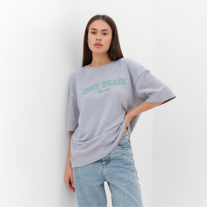 Футболка женская MIST Peace р. L-XL, серый