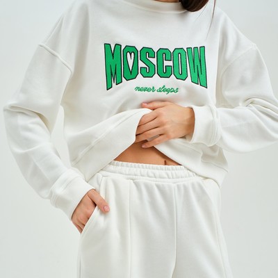 Костюм женский (джемпер, брюки) MIST Moscow, размер 48-50, молочный