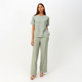 Костюм женский (футболка, брюки) MINAKU: Enjoy цвет оливковый, размер 44