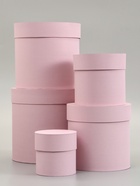 Набор круглых подарочных коробок 5 в 1 «Пыльная роза», 20×20×20 - 11×11×11 см см 7777045