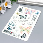 Татуировка на тело "Бабочки и надписи" 10х15 см - фото 24440332