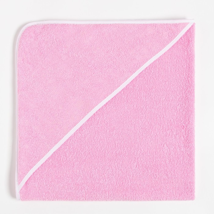 Полотенце уголок махровое Крошка Я 85х85 см, цвет розовый, 100% хлопок, 340 г/м2 - фото 1905998350