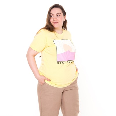 Футболка женская с принтом STAY Golden, жёлтая, размер 44