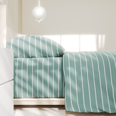 Постельное бельё евро «Этель» Mint stripes, поплин