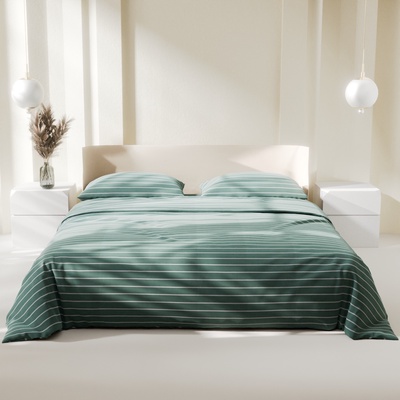 Постельное бельё евро «Этель» Mint stripes, поплин