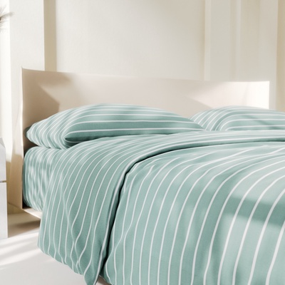 Постельное бельё евро «Этель» Mint stripes, поплин