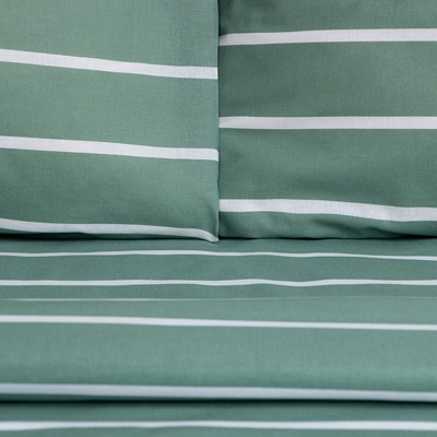 Постельное бельё евро «Этель» Mint stripes, поплин